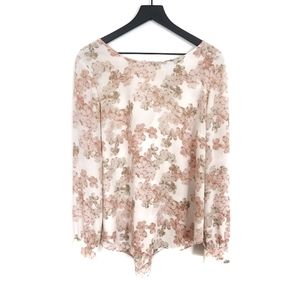 Rose & Olive Floral Semi-sheer Blouse